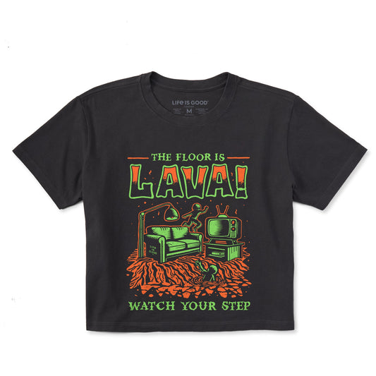 Women's The Floor is Lava Short Sleeve Crusher Boxy Tee