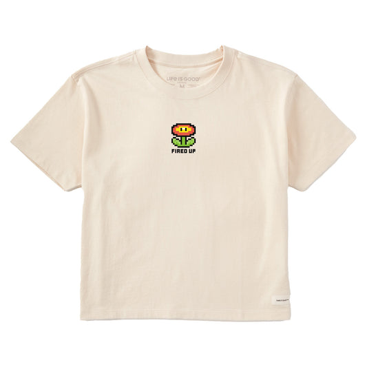 Women's Fired Up Flower Short Sleeve Crusher Boxy Tee