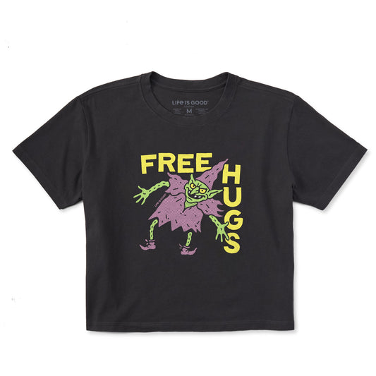 Women's Free Hugs Goblin Short Sleeve Crusher Boxy Tee