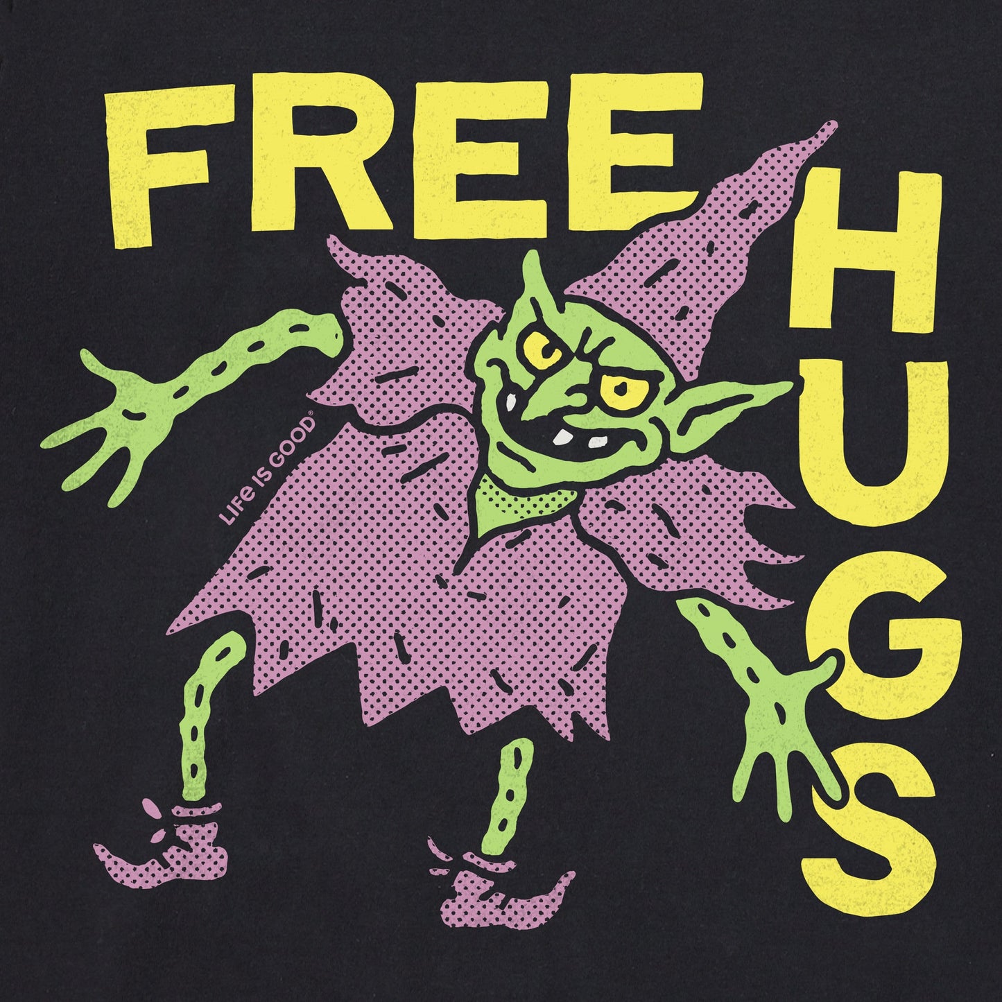 Women's Free Hugs Goblin Short Sleeve Crusher Boxy Tee
