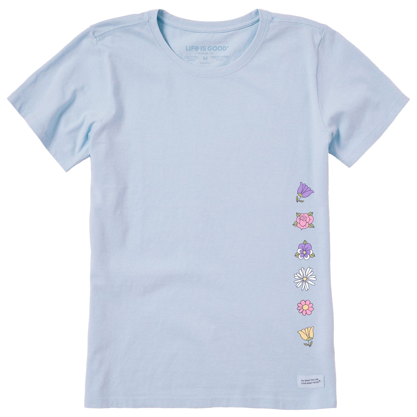 Women's Scattered Quirky Flowers Short Sleeve Crusher Tee