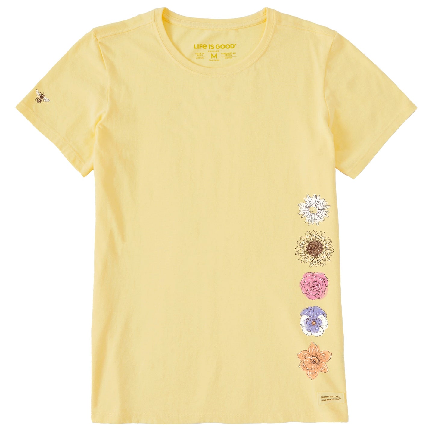 Women's Watercolor Flower Stack Short Sleeve Crusher Tee