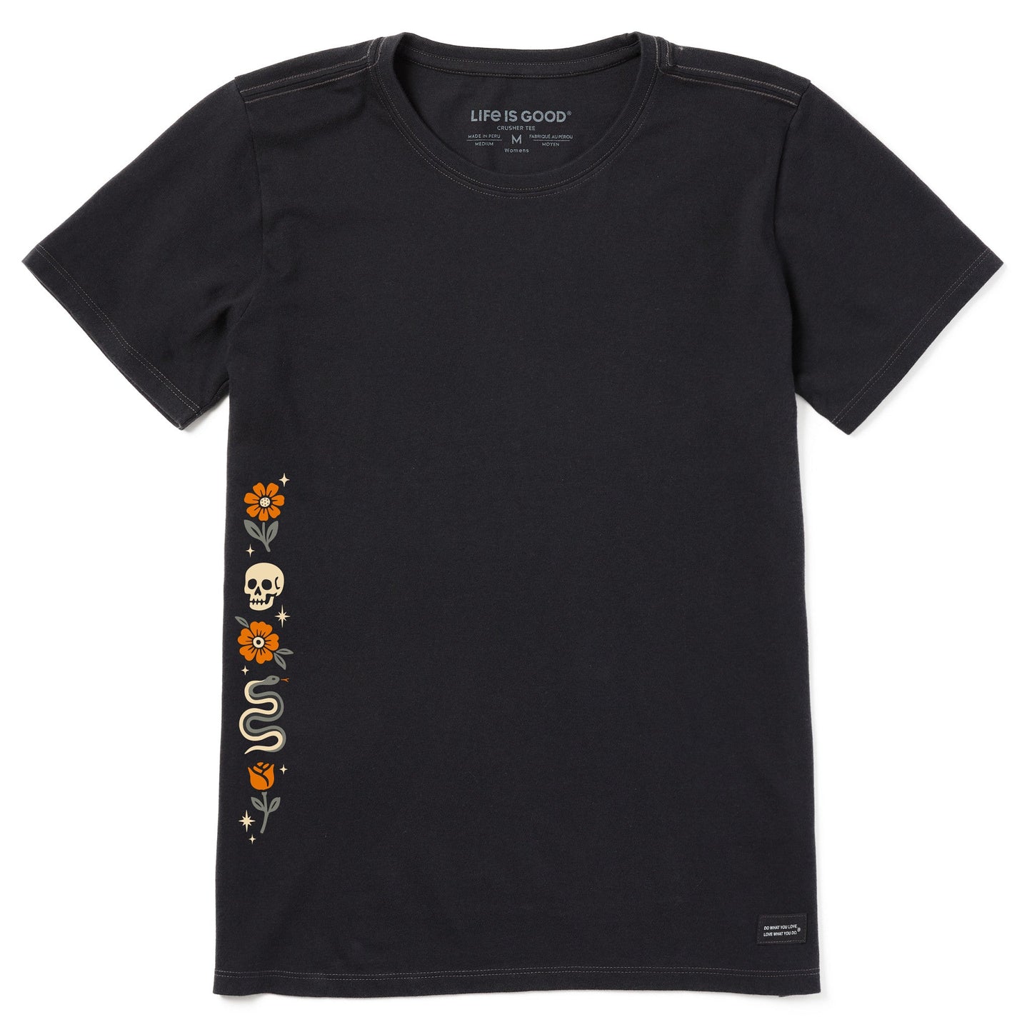 Women's Skull & Snake Flowers Short Sleeve Crusher Tee