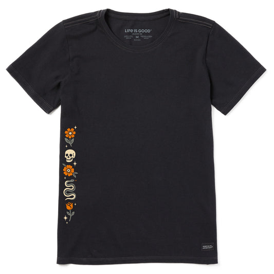Women's Skull & Snake Flowers Short Sleeve Crusher Tee