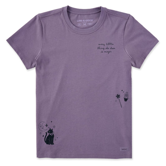 Women's Cat & Moon Short Sleeve Crusher Tee