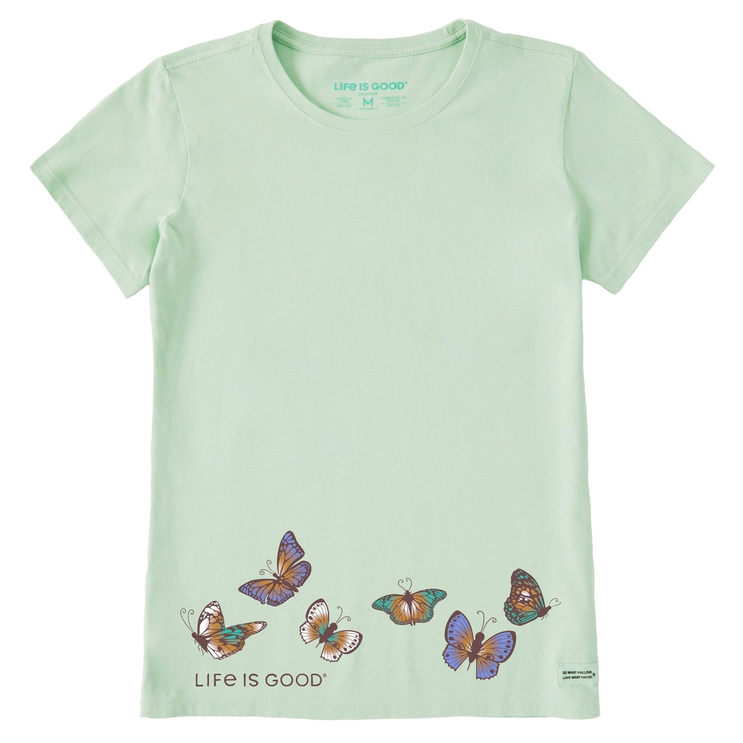 Women's Flying Butterflies Short Sleeve Crusher Tee