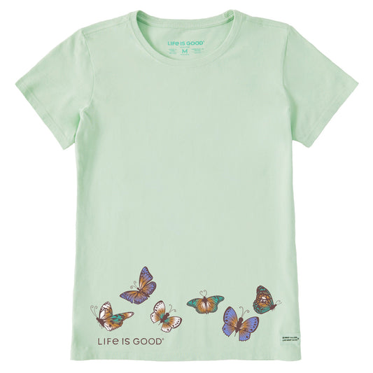 Women's Flying Butterflies Short Sleeve Crusher Tee