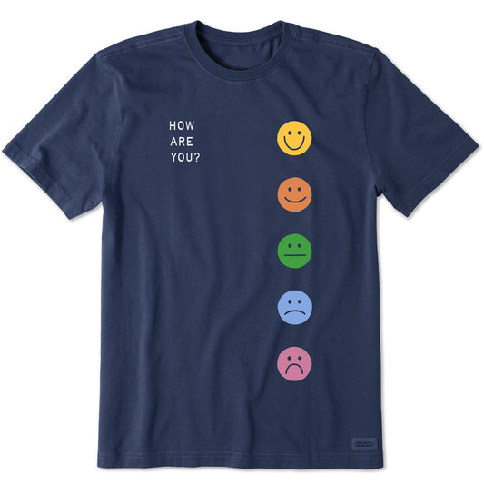 Men's How Are You Faces Short Sleeve Crusher Tee