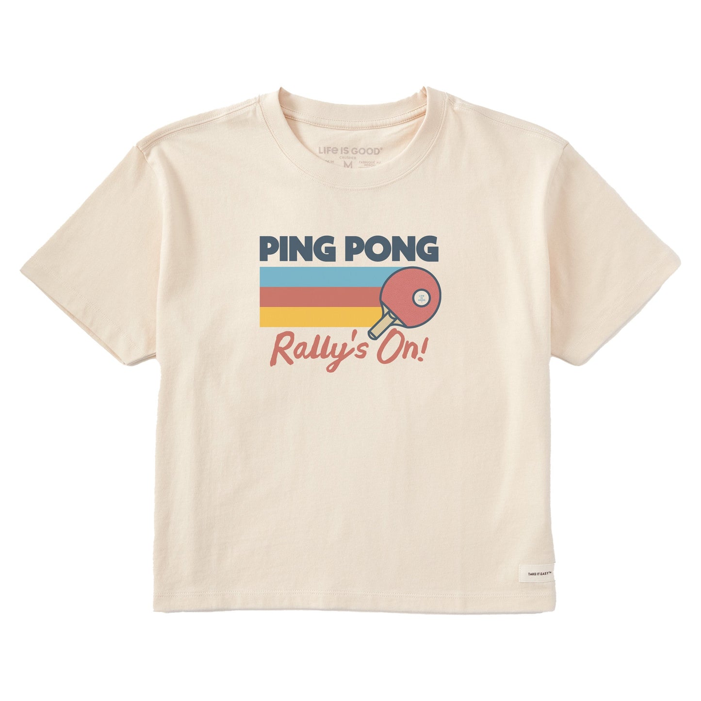 Women's Ping Pong Rally's On Short Sleeve Crusher Boxy Tee