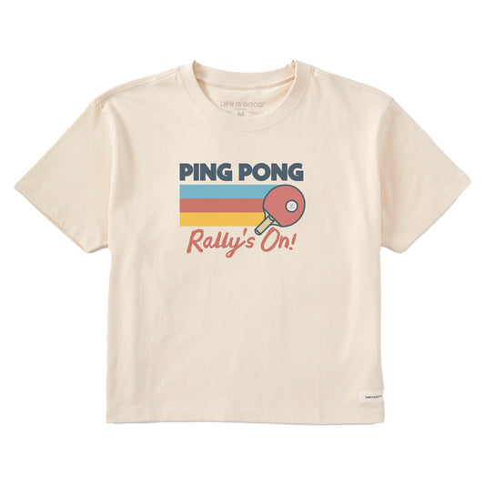 Women's Ping Pong Rally's On Short Sleeve Crusher Boxy Tee