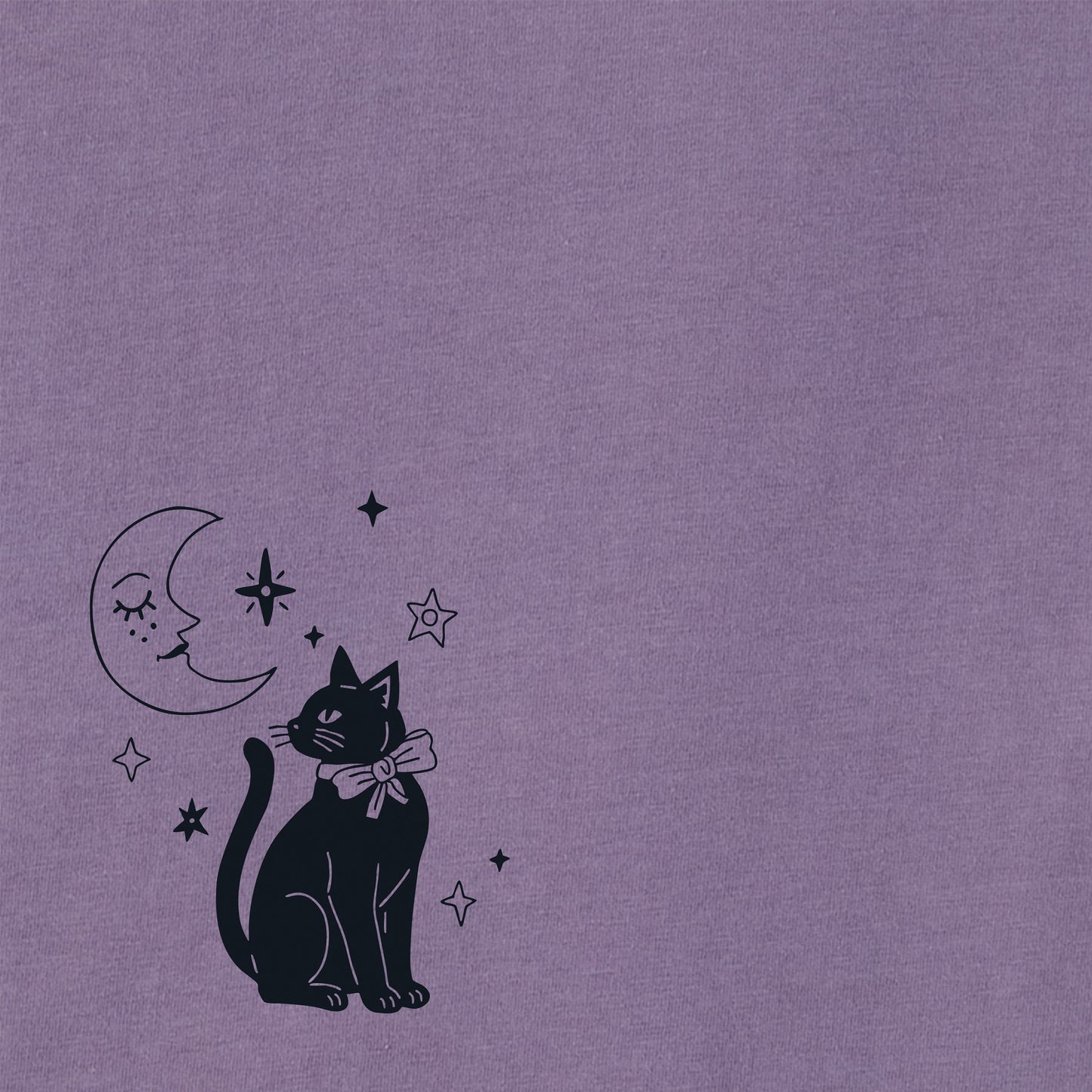 Women's Cat & Moon Short Sleeve Crusher Boxy Tee