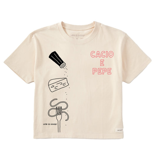Women's Cacio e Pepe Short Sleeve Crusher Boxy Tee