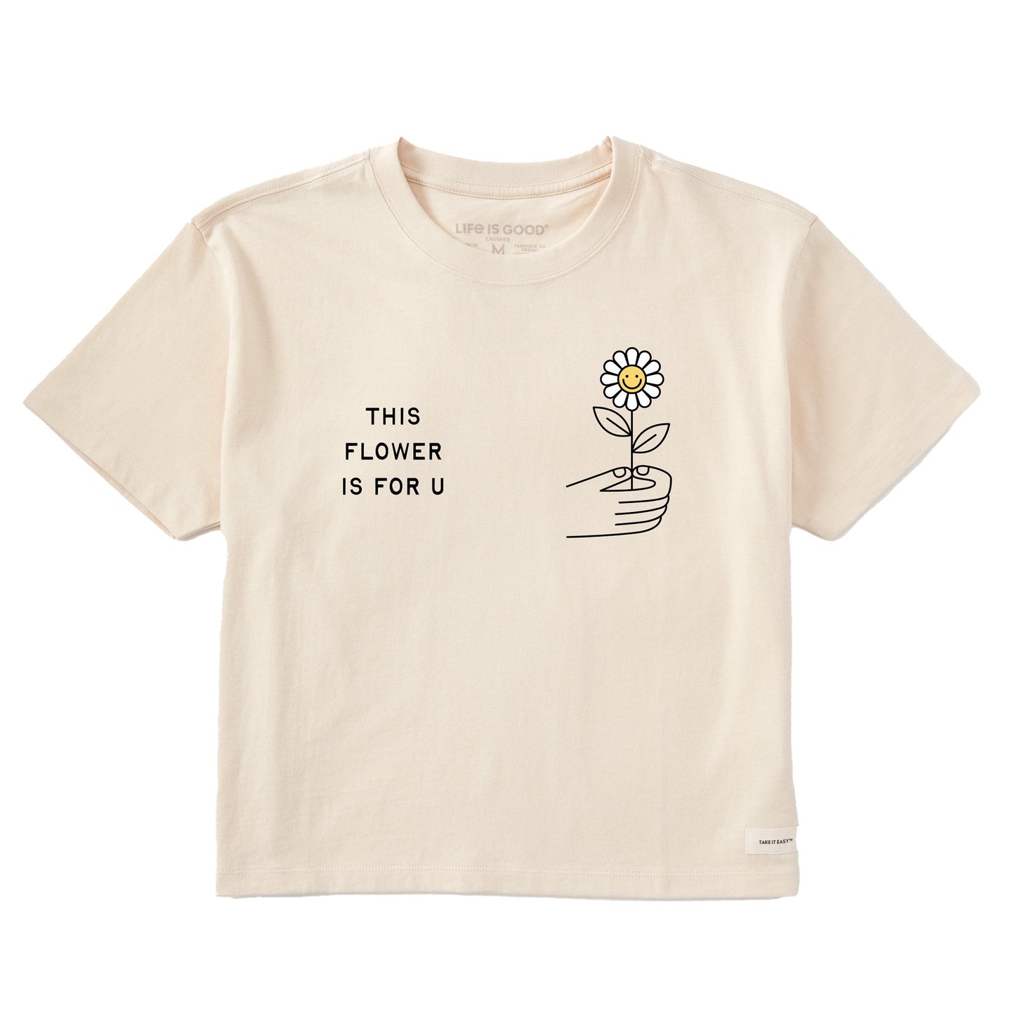 Women's This Flower is For U Short Sleeve Crusher Boxy Tee