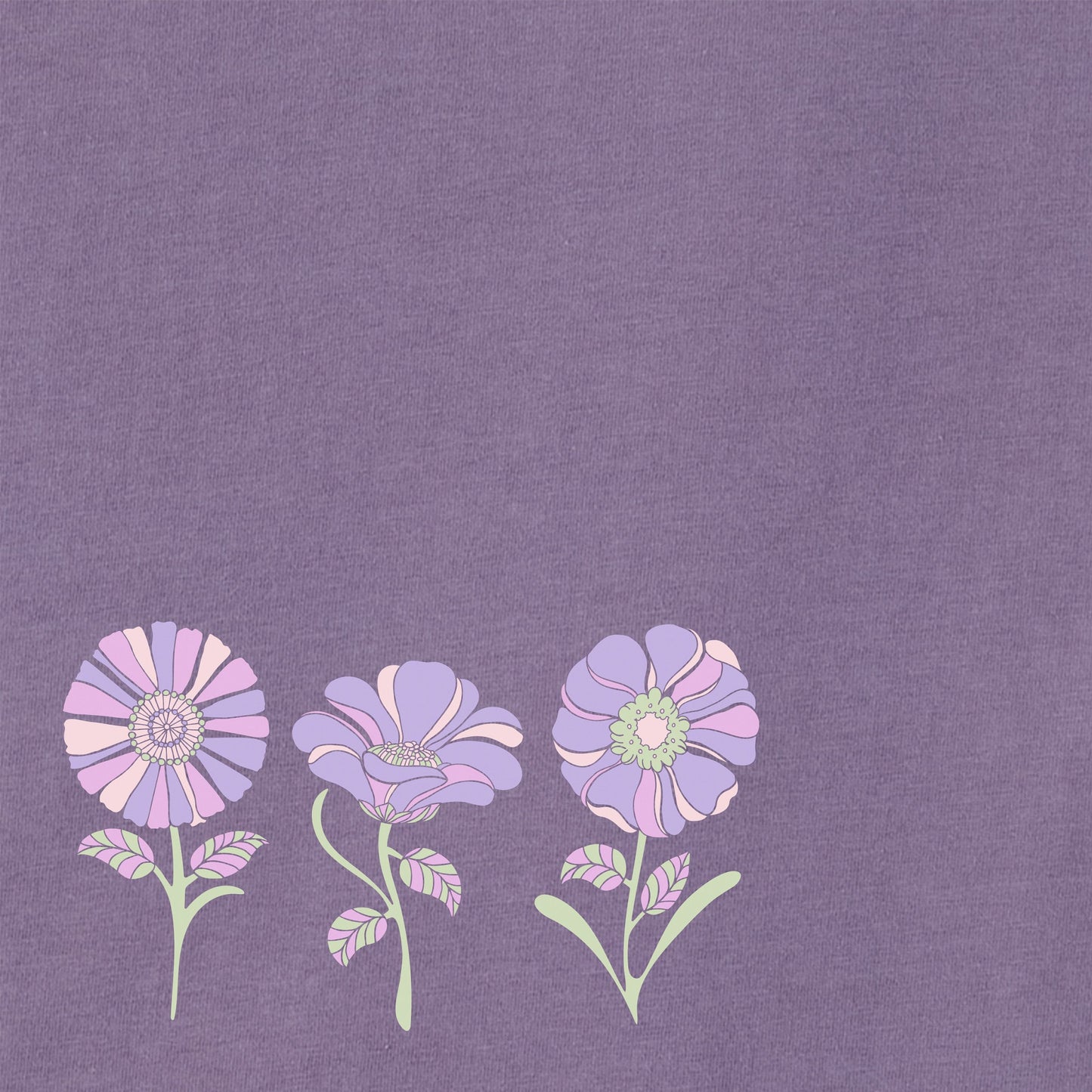 Women's Three Groovy Flowers Short Sleeve Crusher Boxy Tee