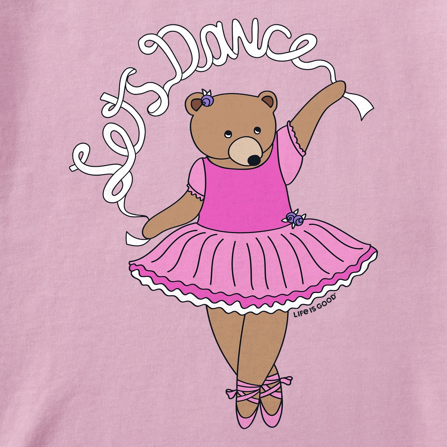 Toddler Lets Dance Ballet Bear Short Sleeve Crusher Tee