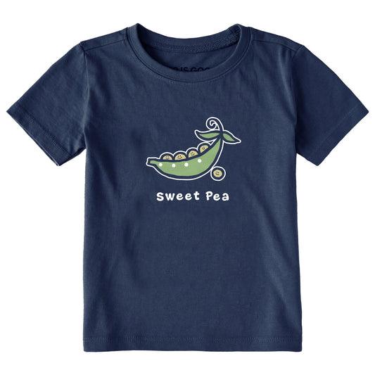 Toddler Smiling Sweet Pea Short Sleeve Crusher Tee