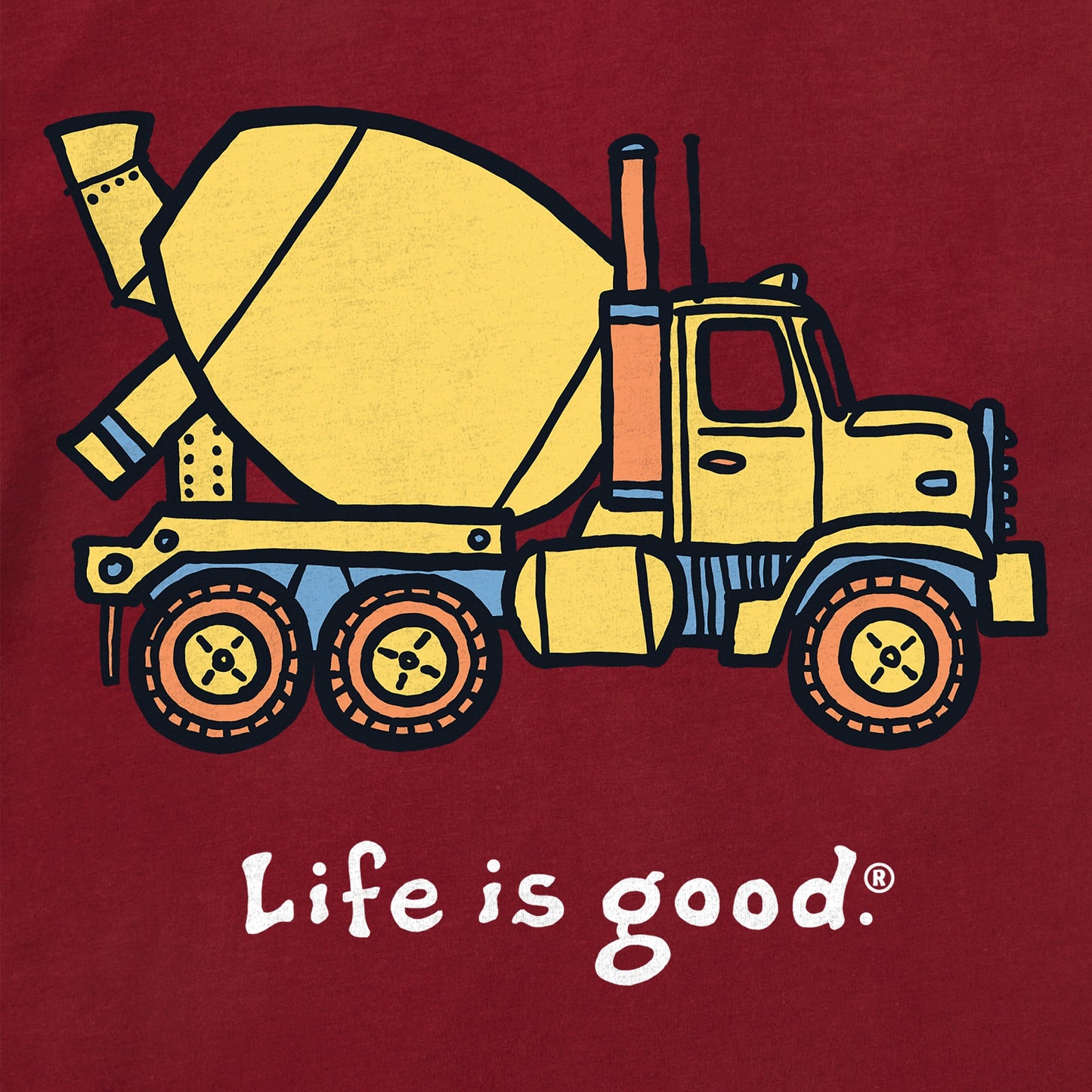 Toddler Big Cement Mixer Short Sleeve Crusher Tee