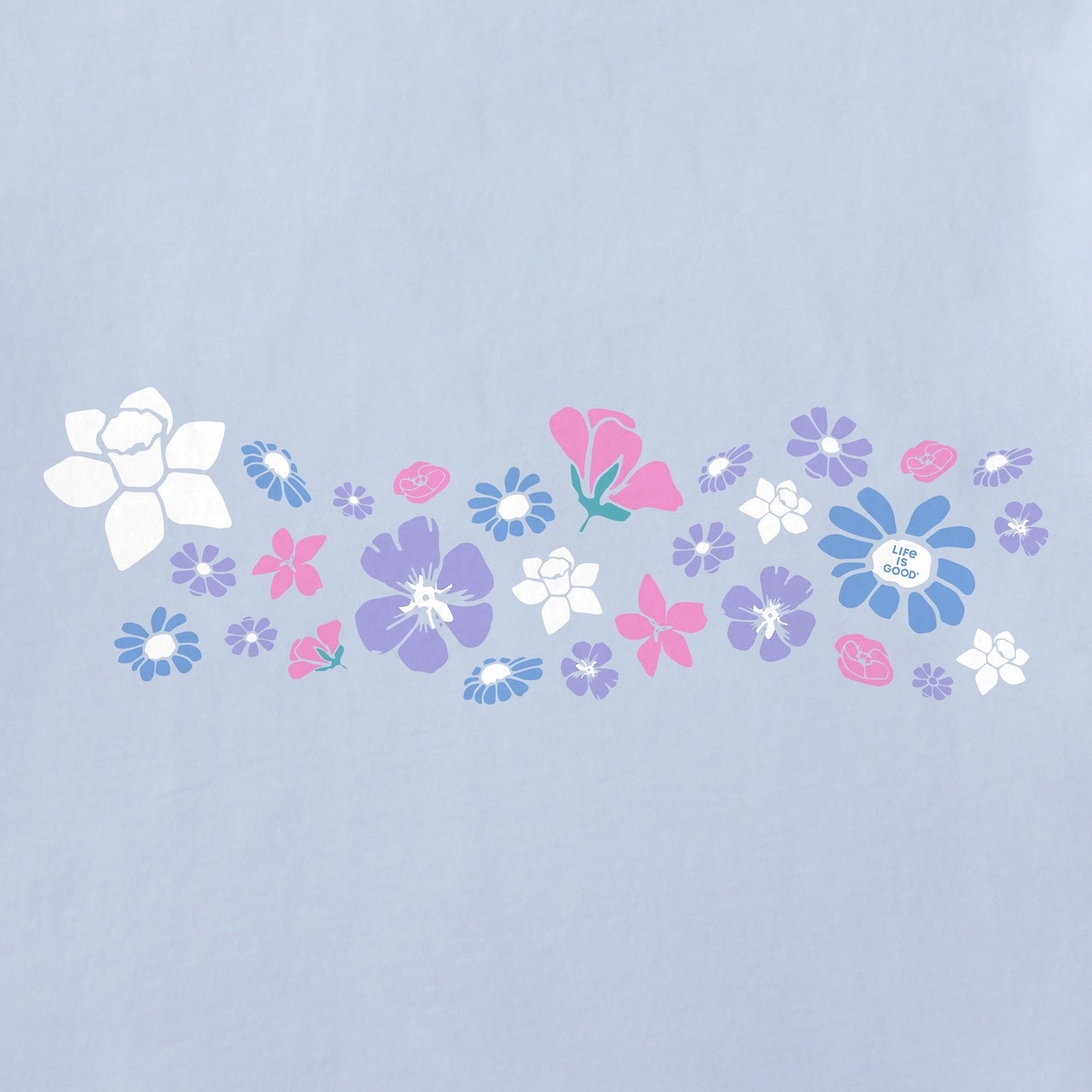 Women's Spring Wildflowers Pattern Short Sleeve Crusher Tee