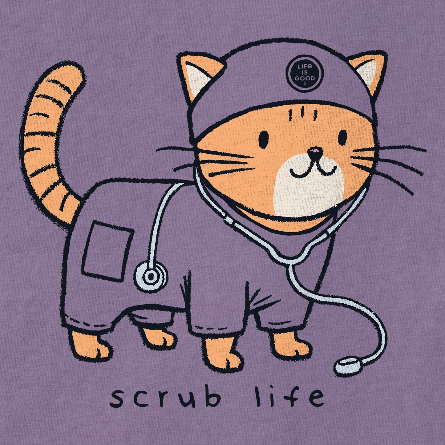 Women's Scrub Life Cat Short Sleeve Tee