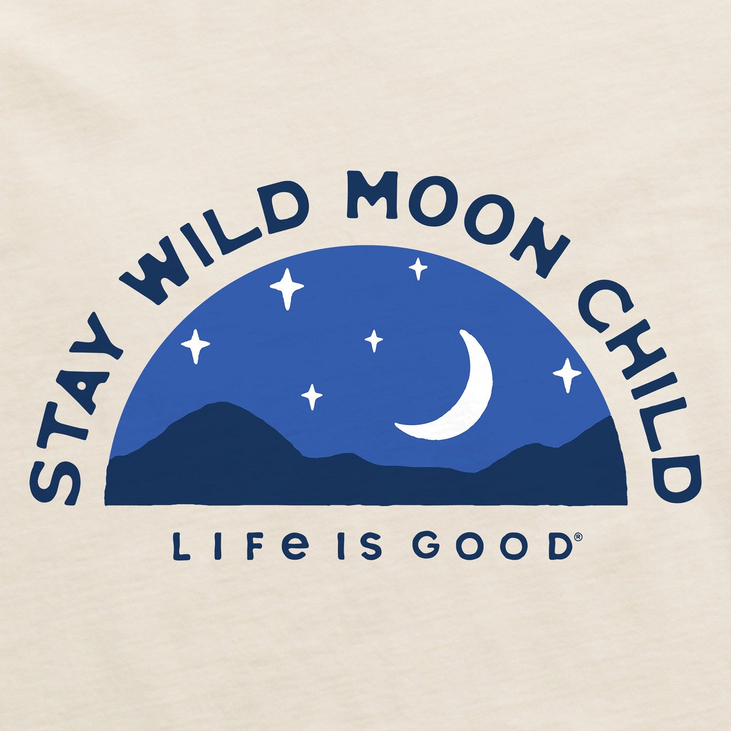 Women's Stay Wild Moon Child Landscape Short Sleeve Crusher Tee