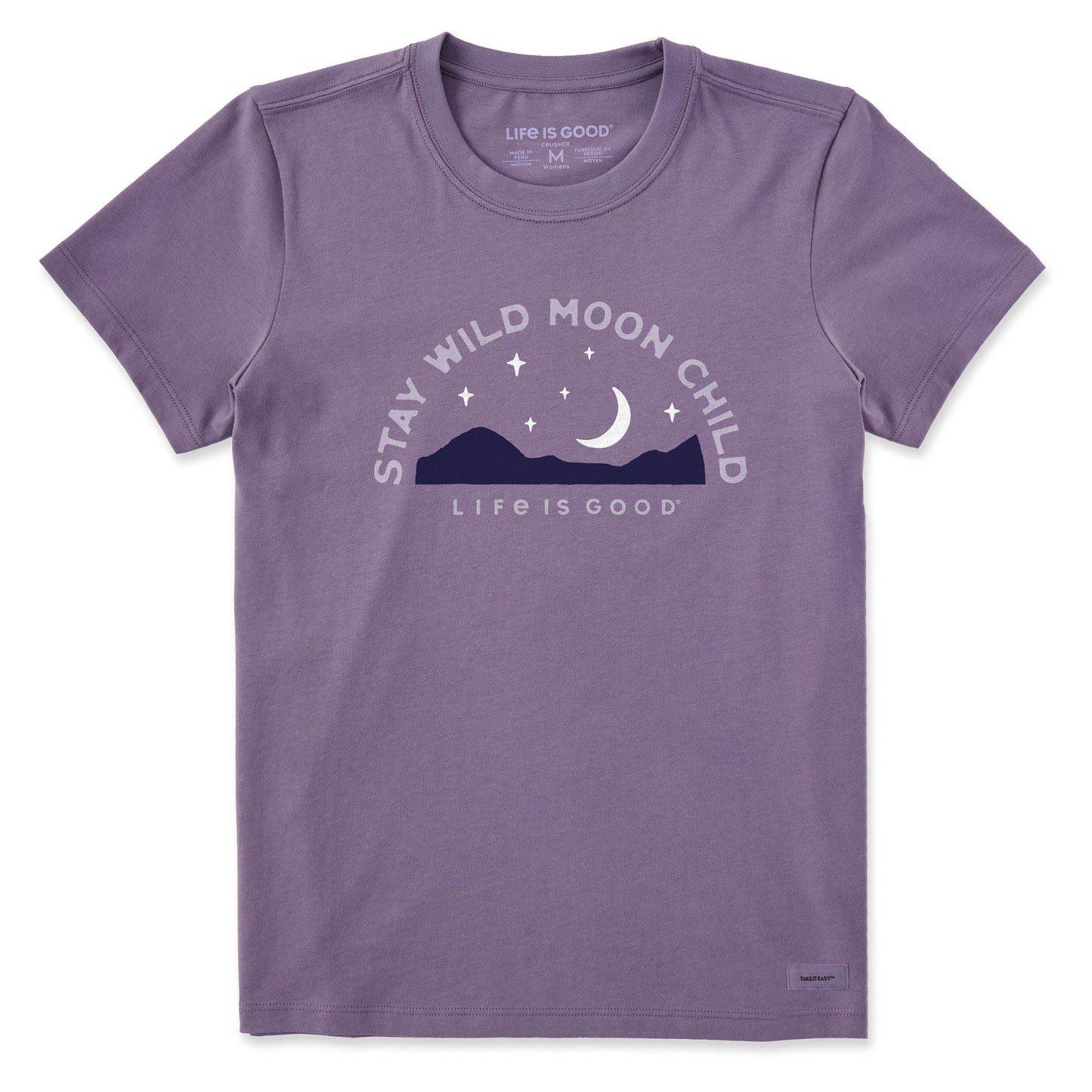 Women's Stay Wild Moon Child Landscape Short Sleeve Crusher Tee