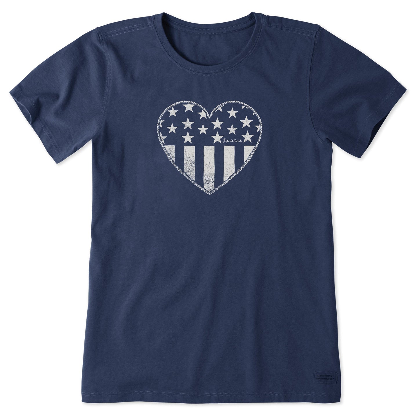Women's Star Spangled Heart Short Sleeve Crusher Tee