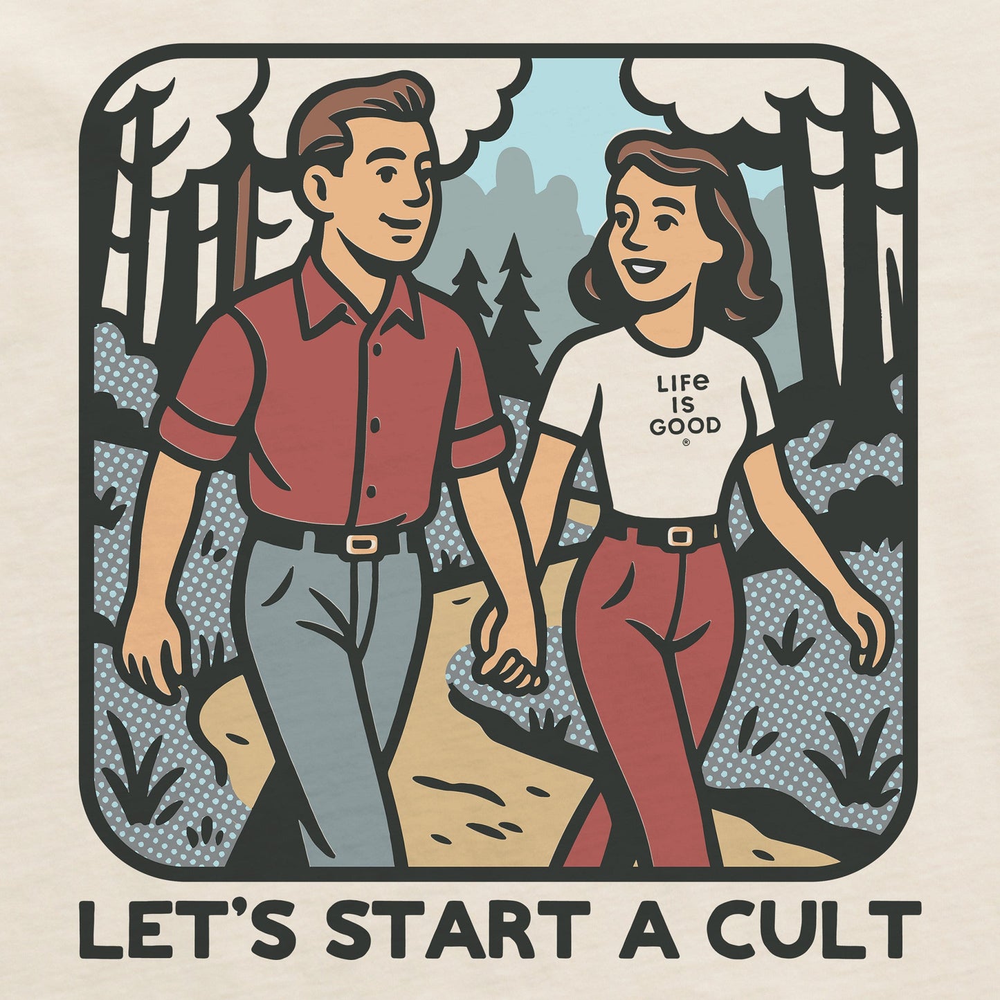 Men's Bert's Shirts Let's Start a Cult Short Sleeve Crusher Tee