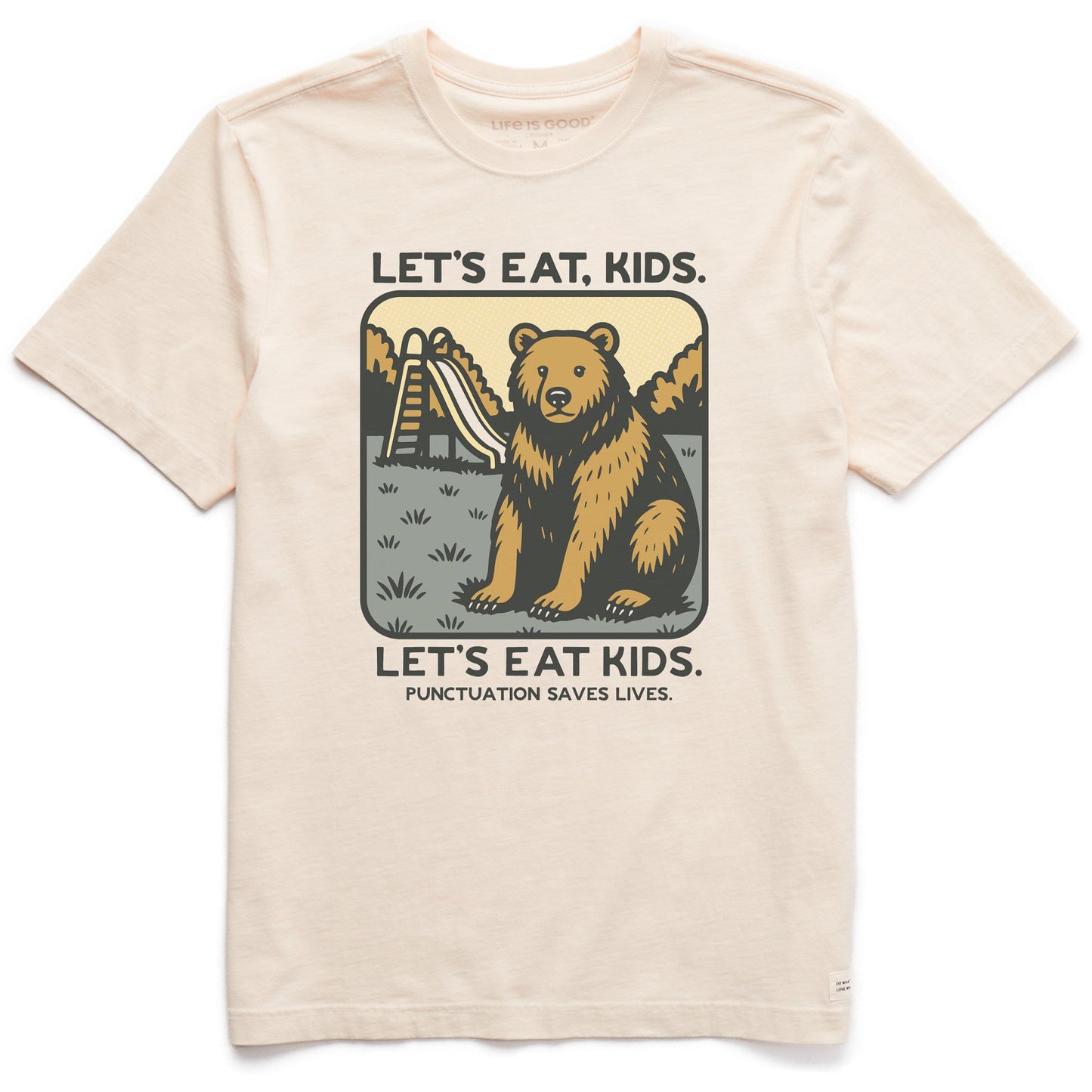 Men's Bert's Shirts Let's Eat Kids Short Sleeve Crusher Tee