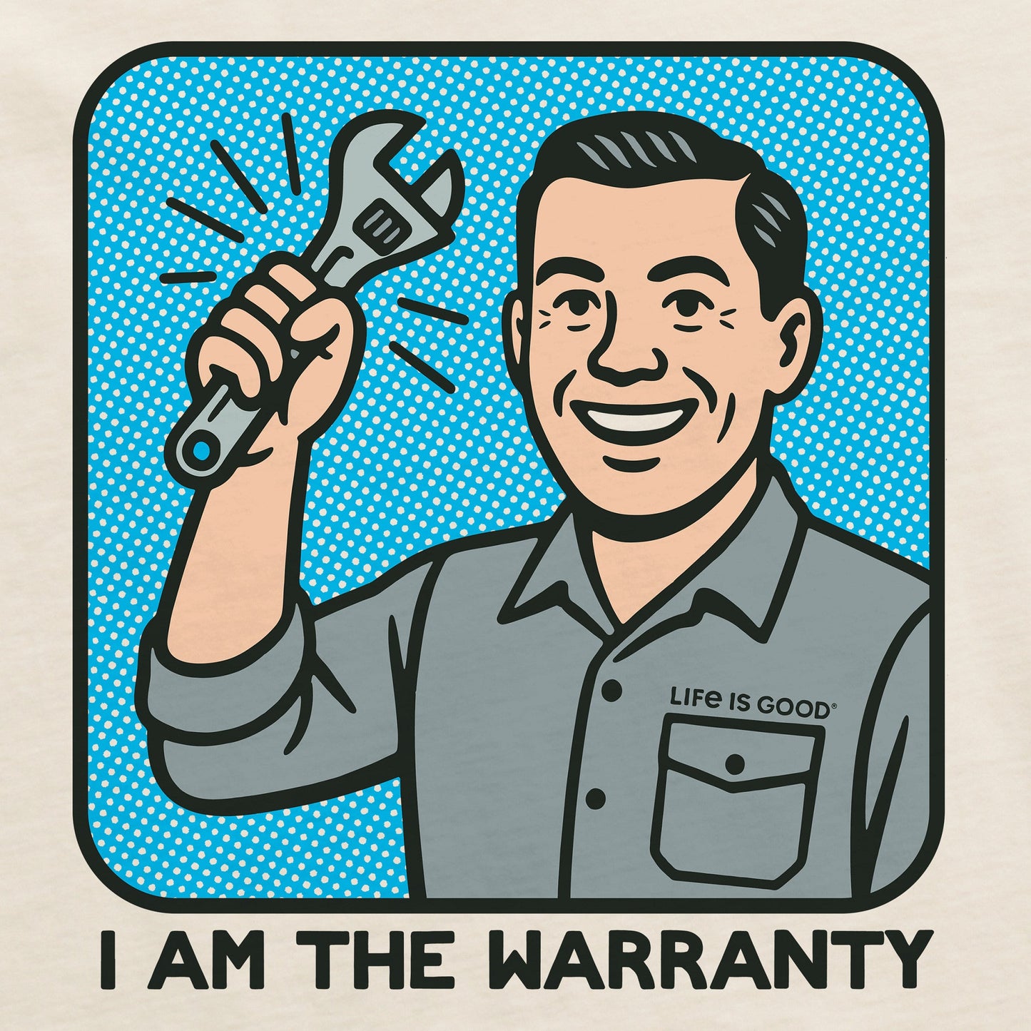 Men's Bert's Shirts I am the Warranty Short Sleeve Crusher Tee