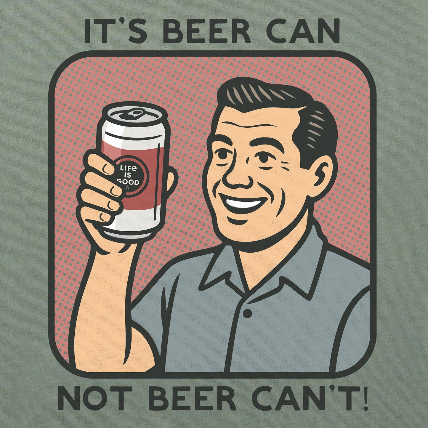 Men's Bert's Shirts Beer Can Short Sleeve Crusher Tee