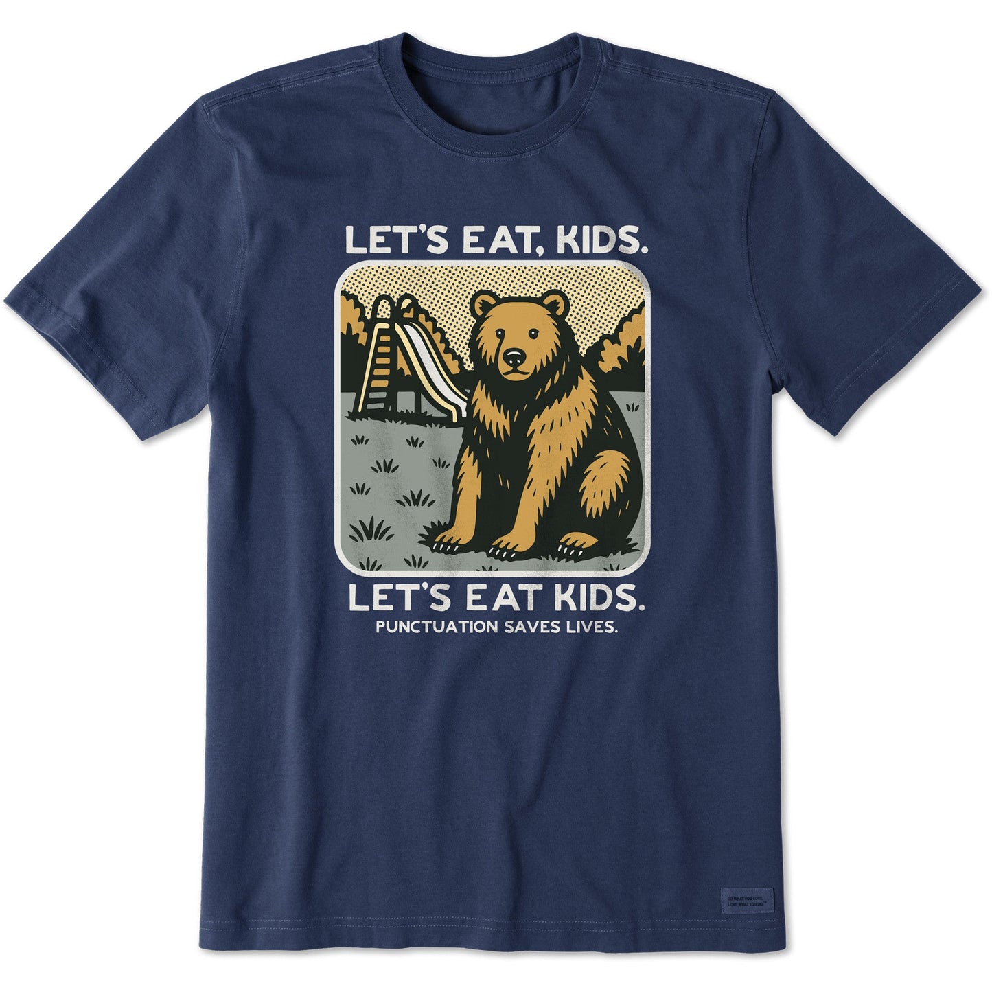 Men's Bert's Shirts Let's Eat Kids Short Sleeve Crusher Tee