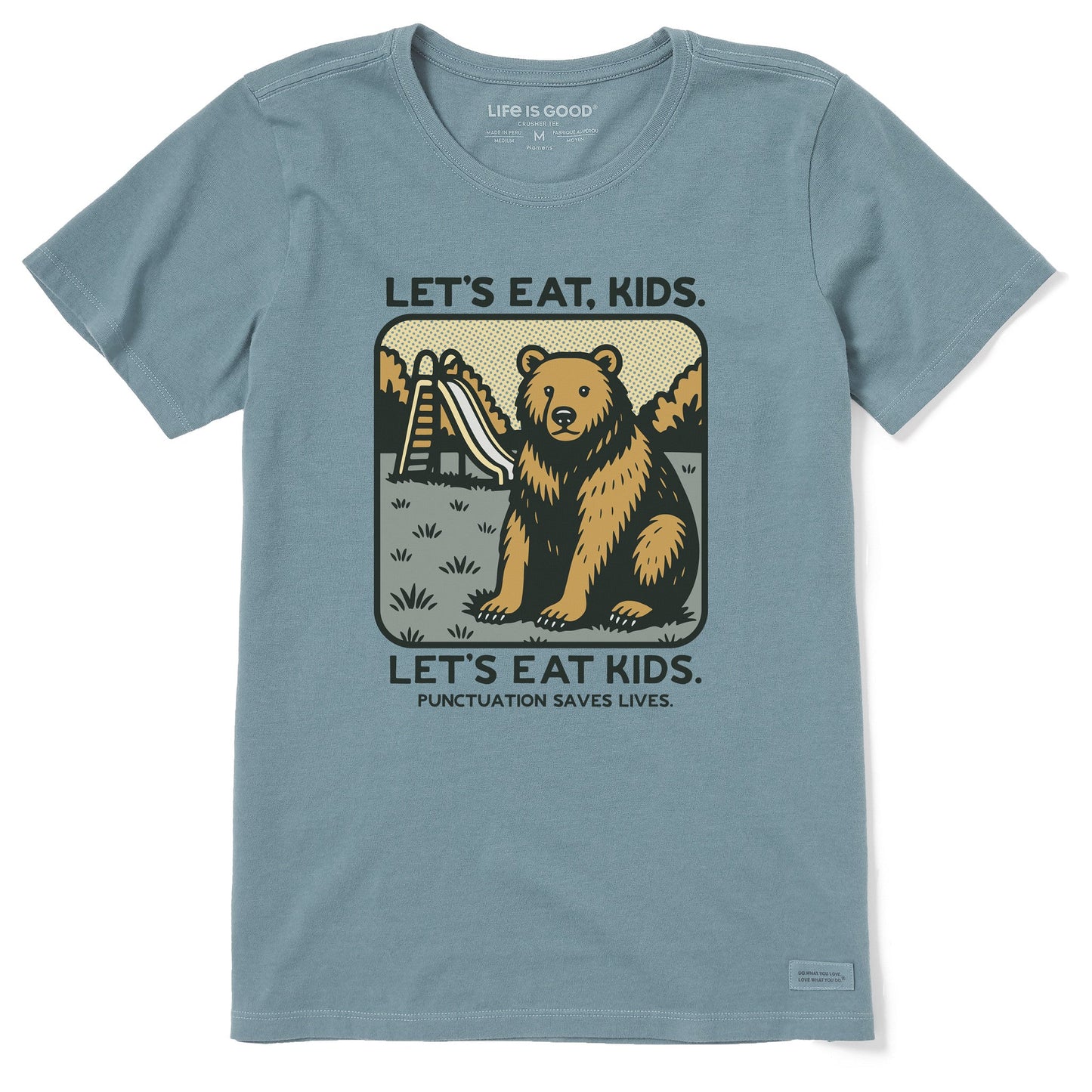 Women's Bert's Shirts Let's Eat Kids Short Sleeve Crusher Tee