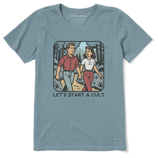 Women's Bert's Shirts Let's Start a Cult Short Sleeve Crusher Tee