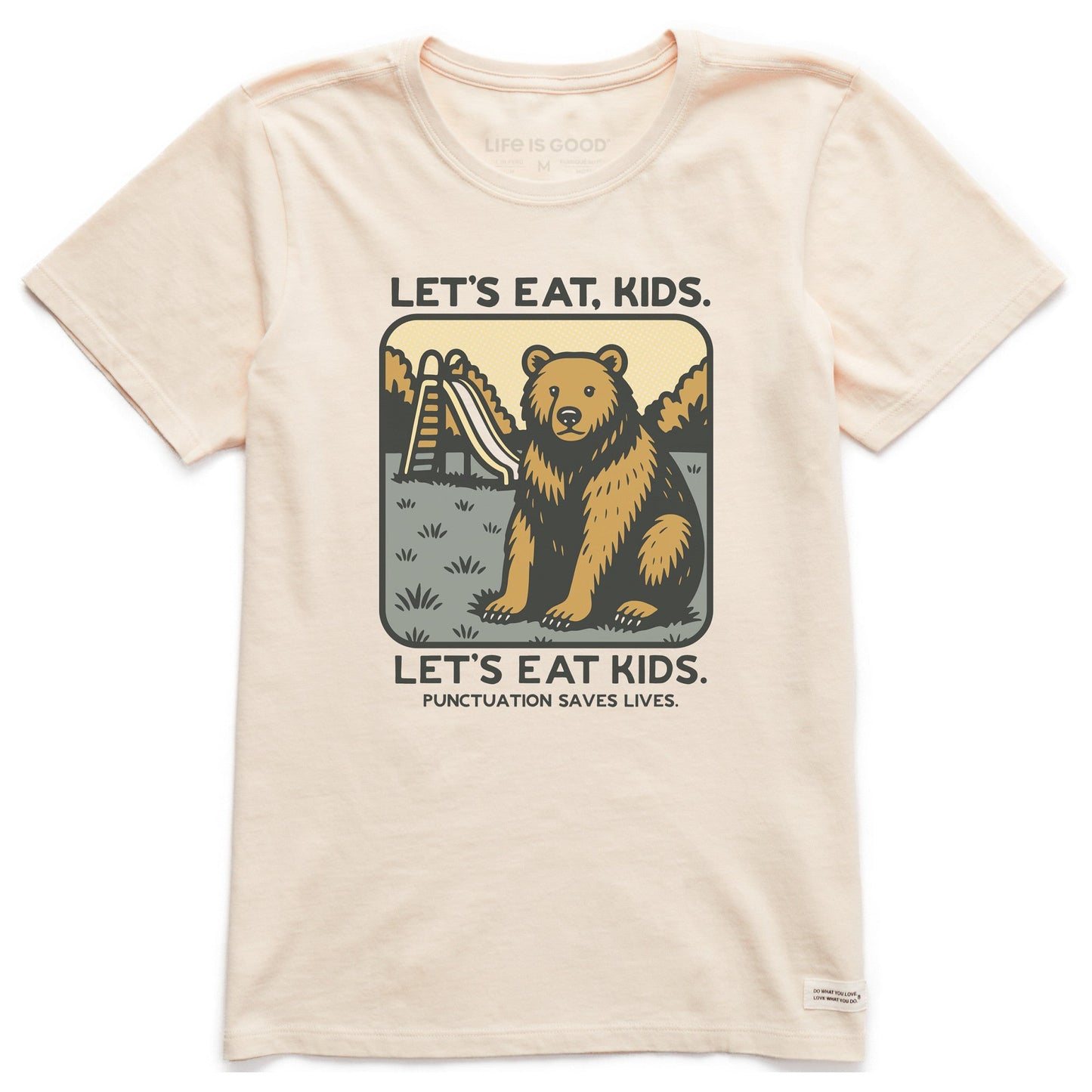 Women's Bert's Shirts Let's Eat Kids Short Sleeve Crusher Tee