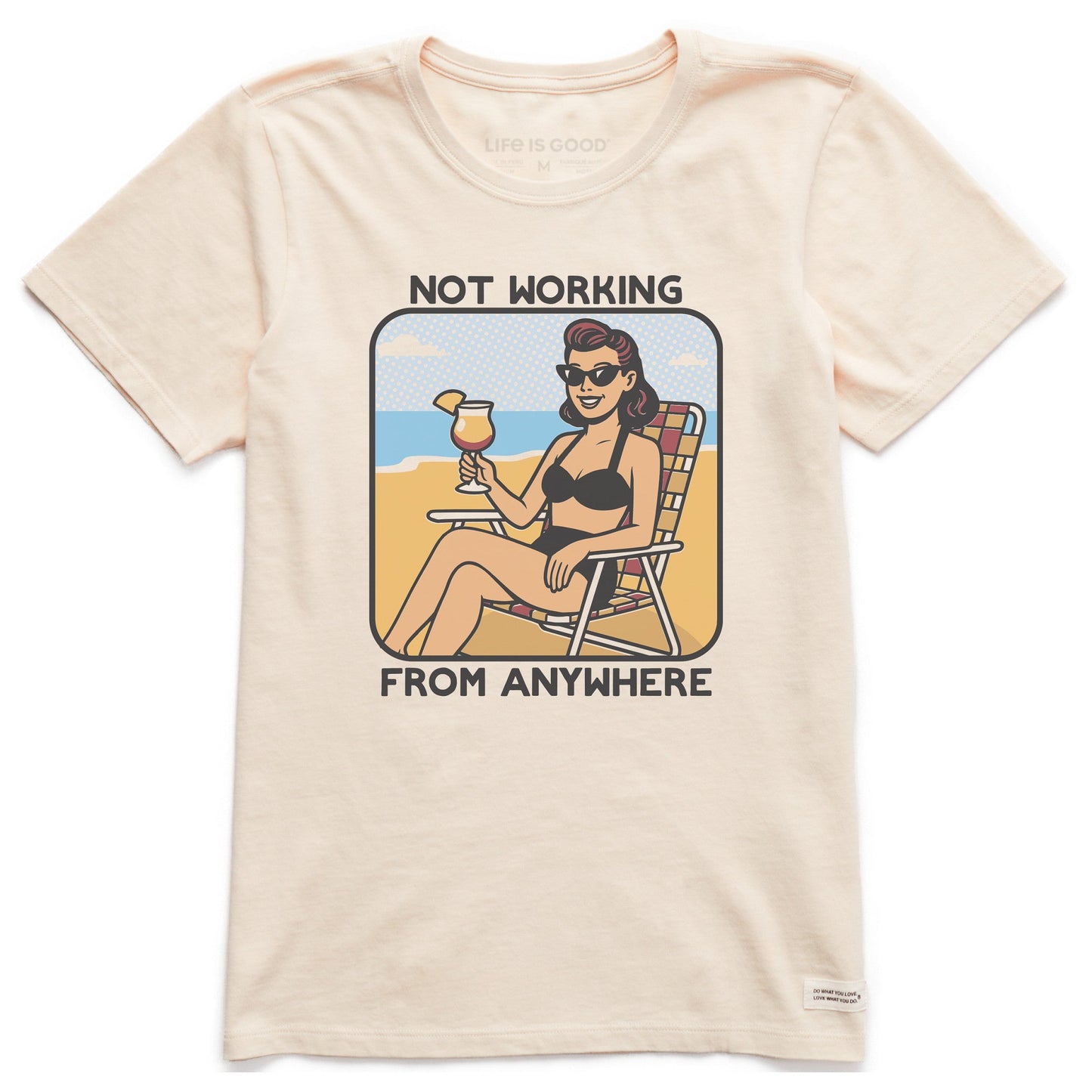 Women's Bert's Shirts Not Working Beach Short Sleeve Crusher Tee