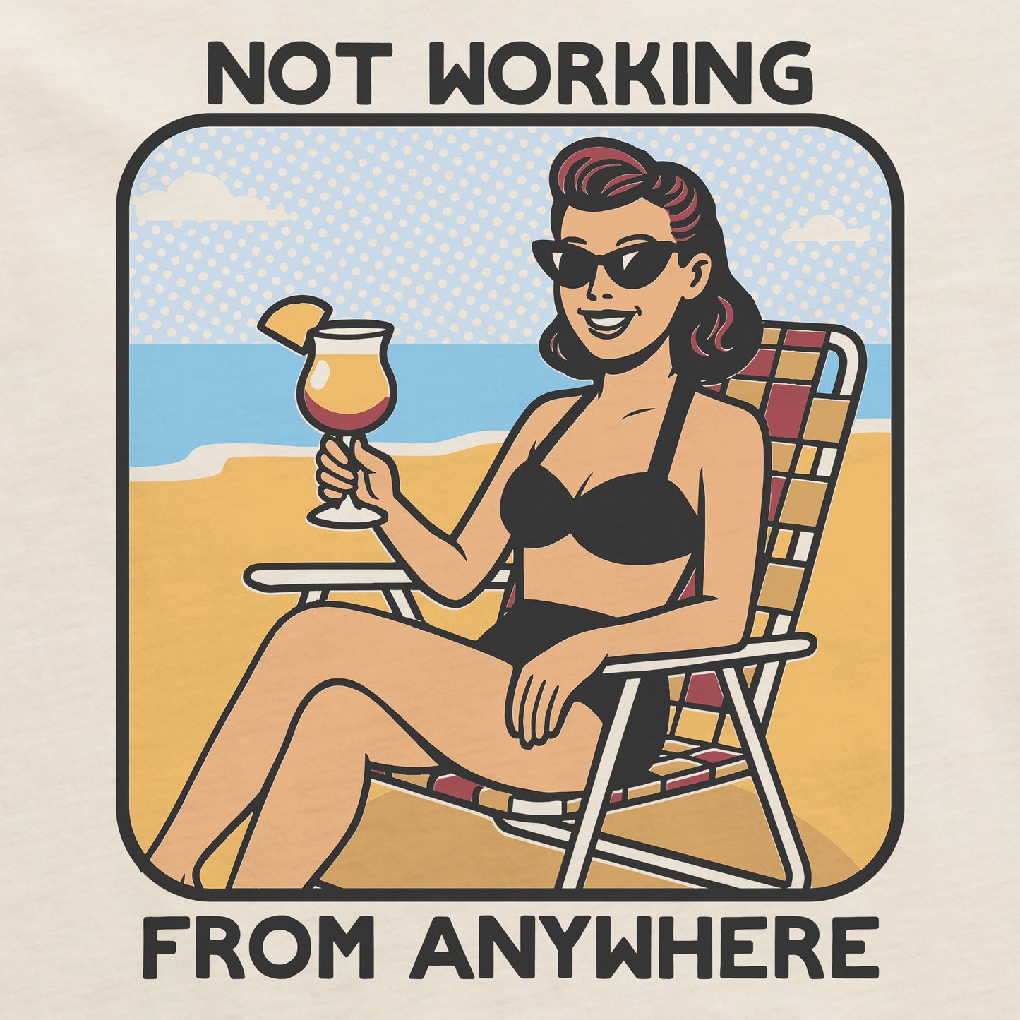 Women's Bert's Shirts Not Working Beach Short Sleeve Crusher Tee