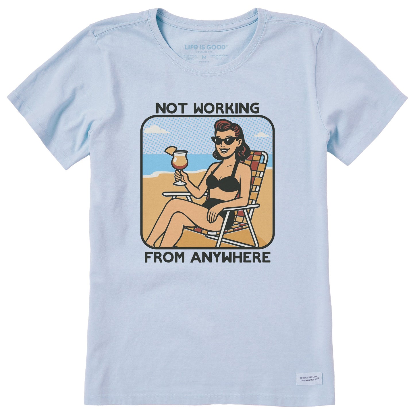 Women's Bert's Shirts Not Working Beach Short Sleeve Crusher Tee