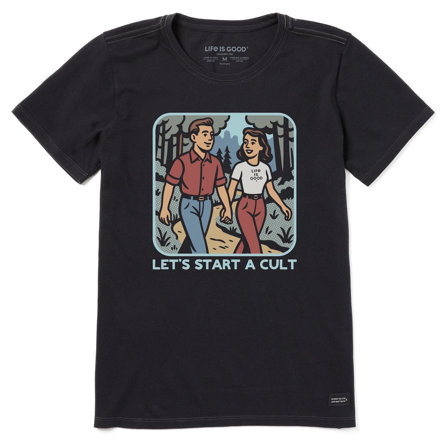 Women's Bert's Shirts Let's Start a Cult Short Sleeve Crusher Tee