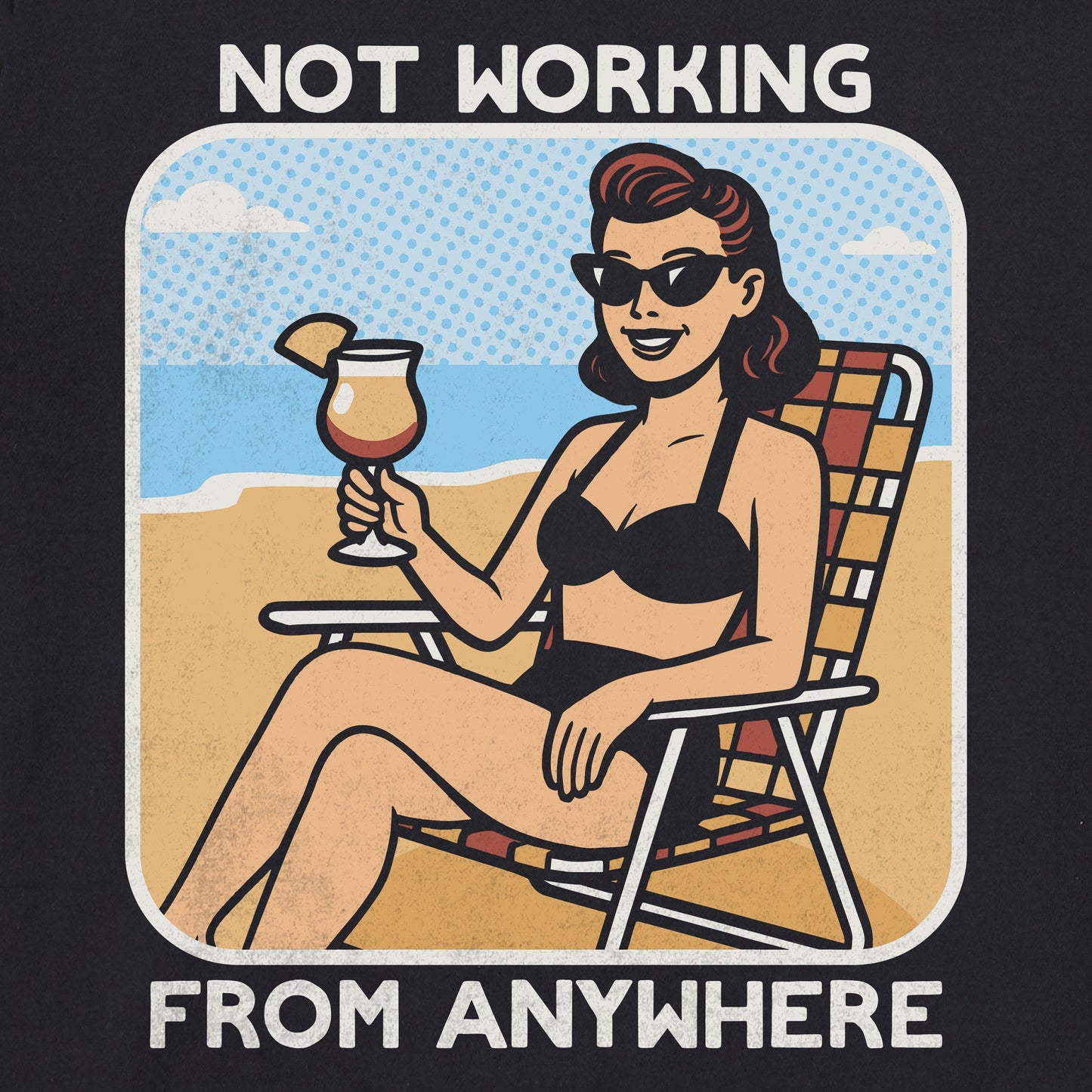 Women's Bert's Shirts Not Working Beach Short Sleeve Crusher Tee