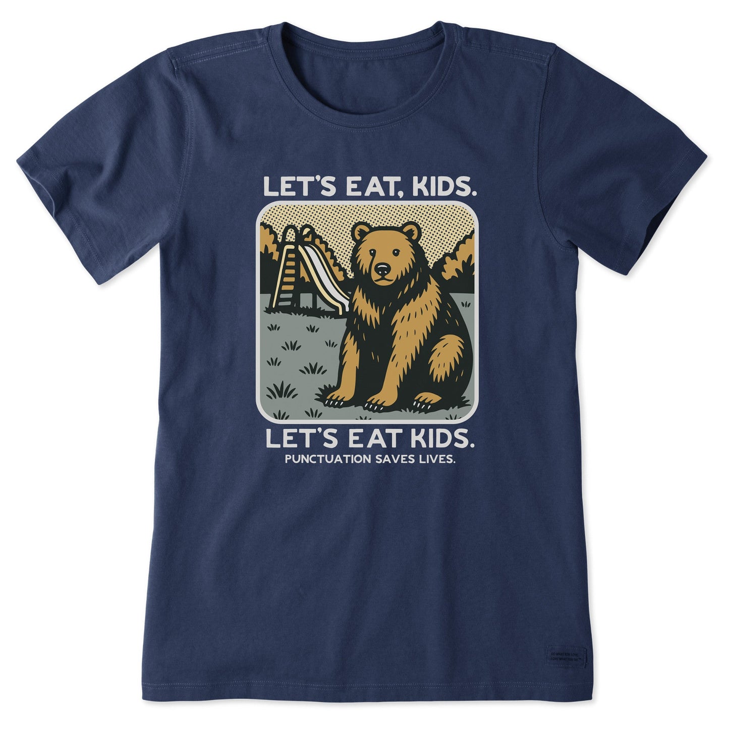 Women's Bert's Shirts Let's Eat Kids Short Sleeve Crusher Tee