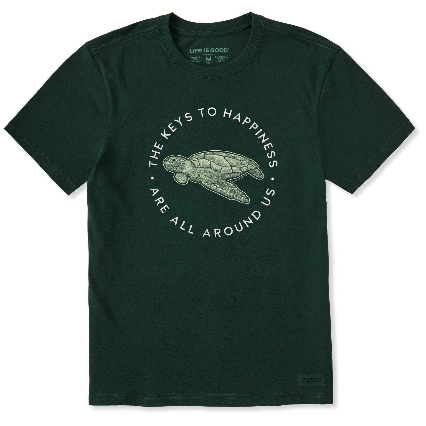 Men's Keys to Happiness Turtle Short Sleeve Crusher Tee