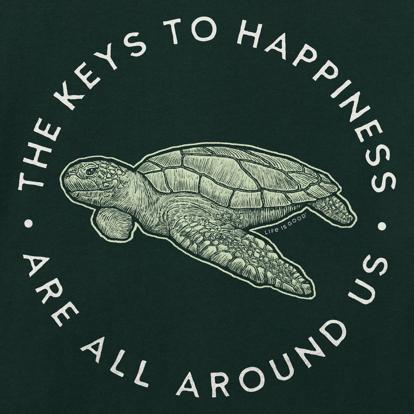 Men's Keys to Happiness Turtle Short Sleeve Crusher Tee