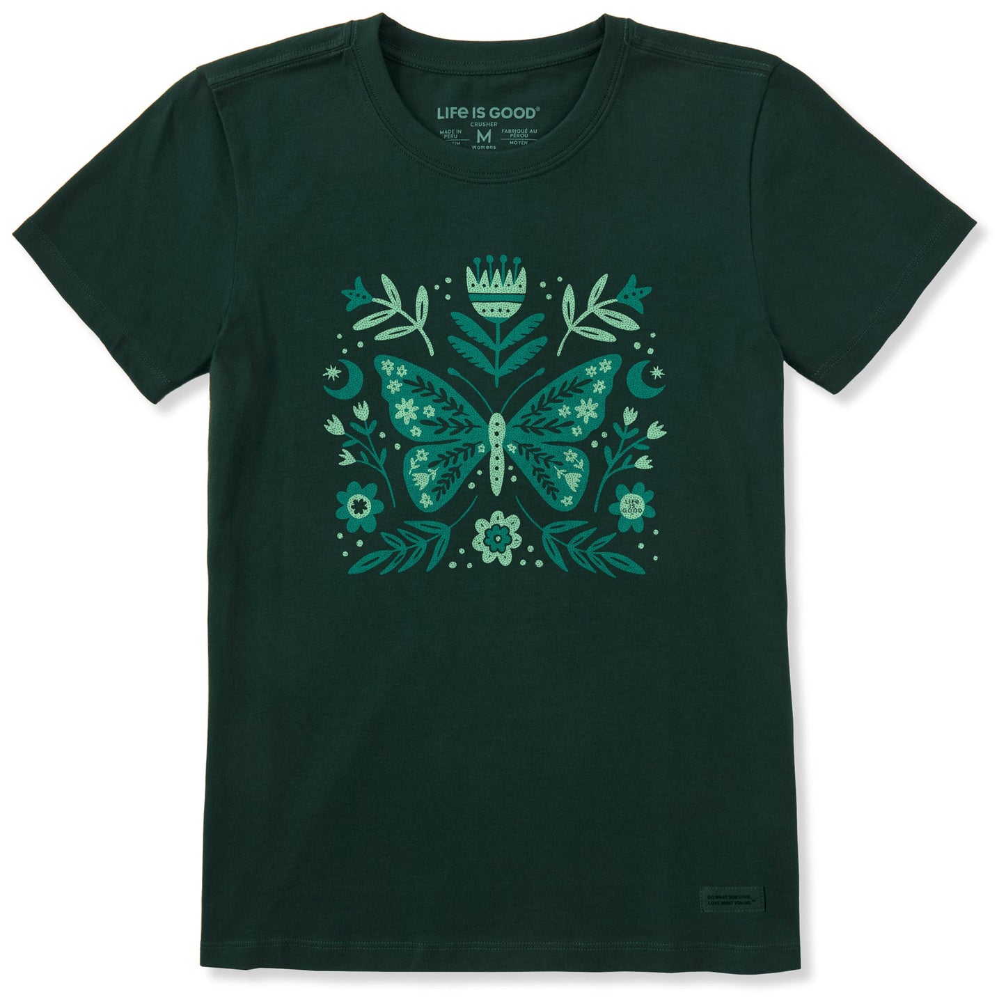Women's Butterfly Pattern Short Sleeve Crusher Tee