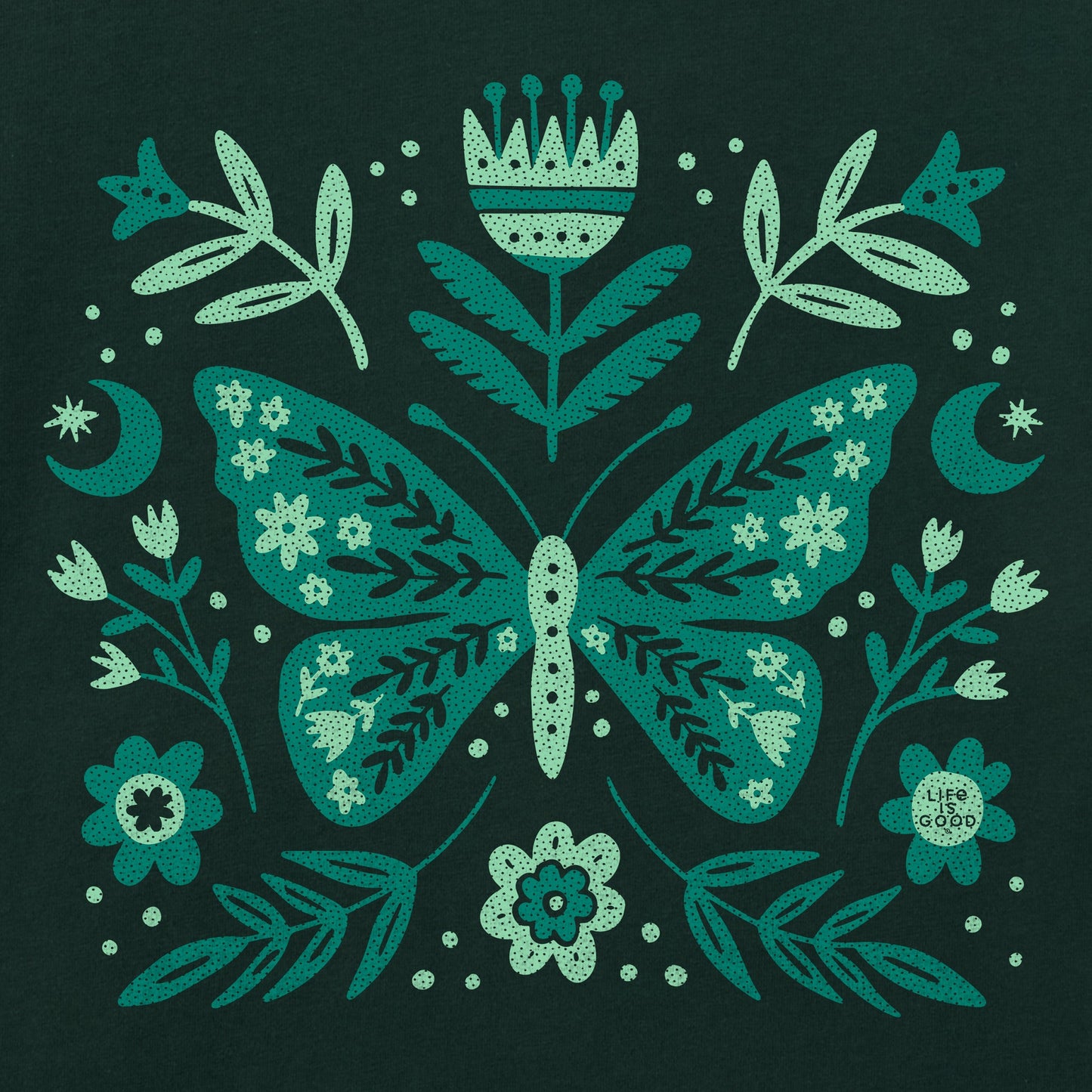 Women's Butterfly Pattern Short Sleeve Crusher Tee