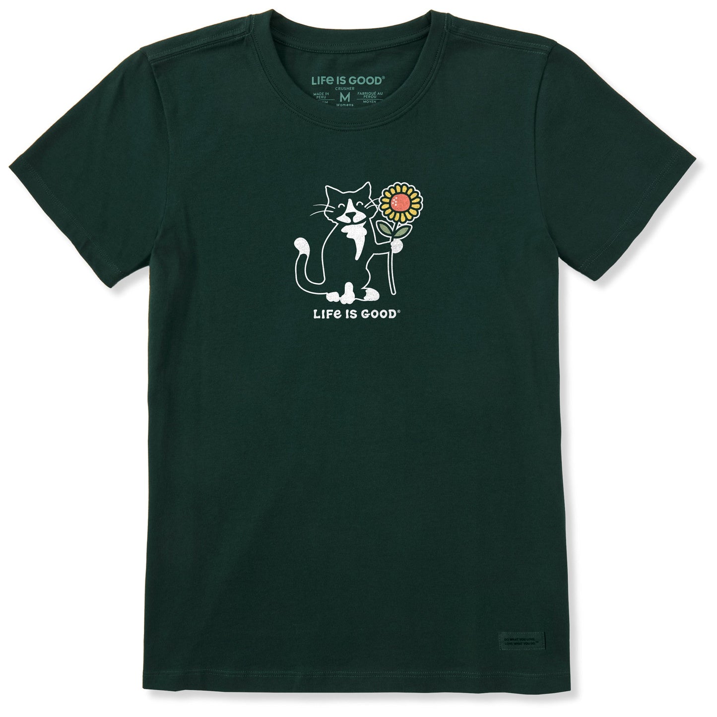 Women's Sunflower Cat Short Sleeve Crusher Tee