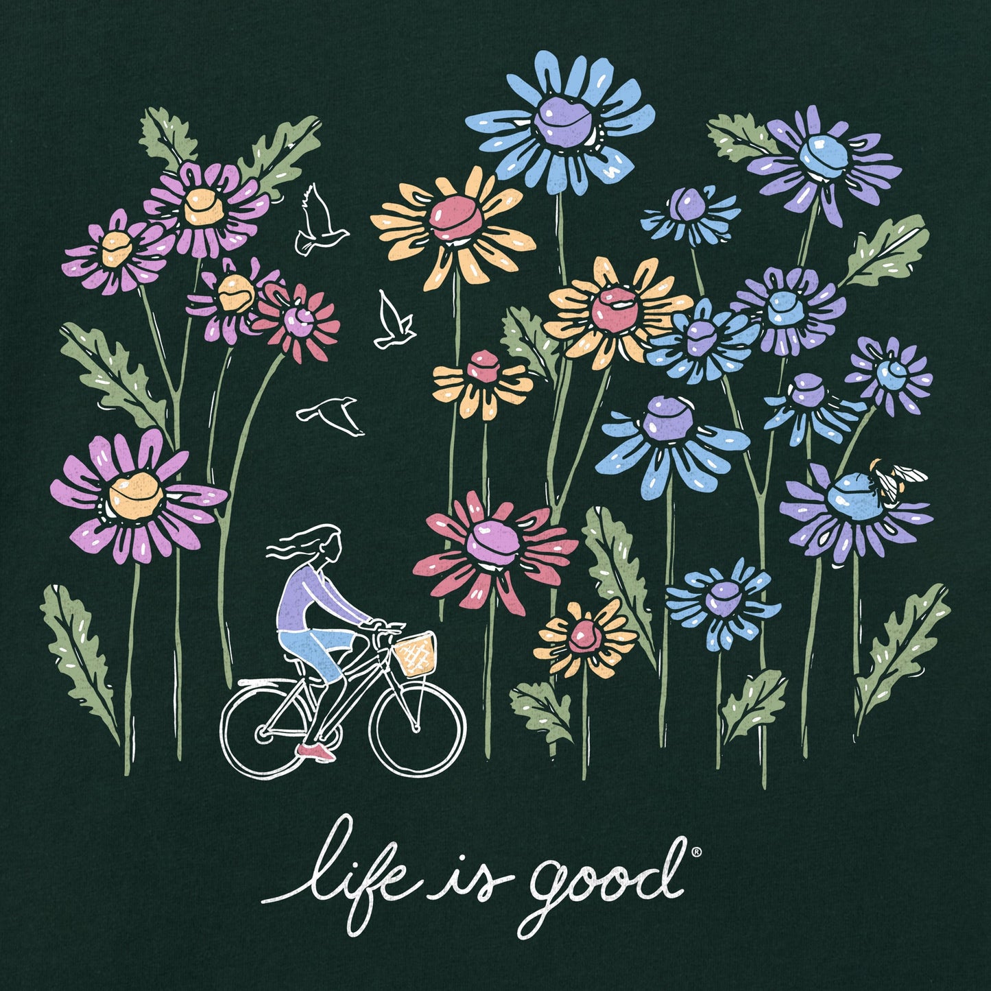 Women's Relaxed Wildflower Bike Short Sleeve Crusher Tee