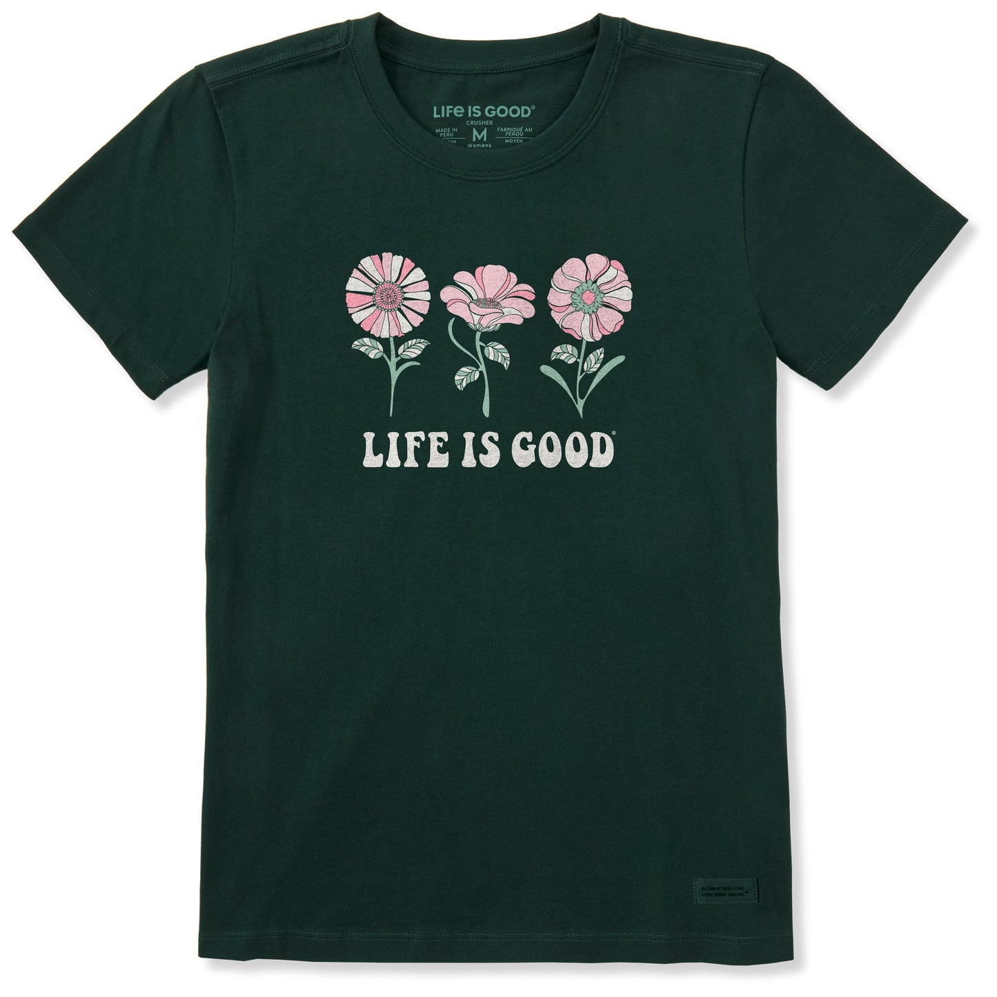 Women's 3 Flowers Short Sleeve Crusher Tee