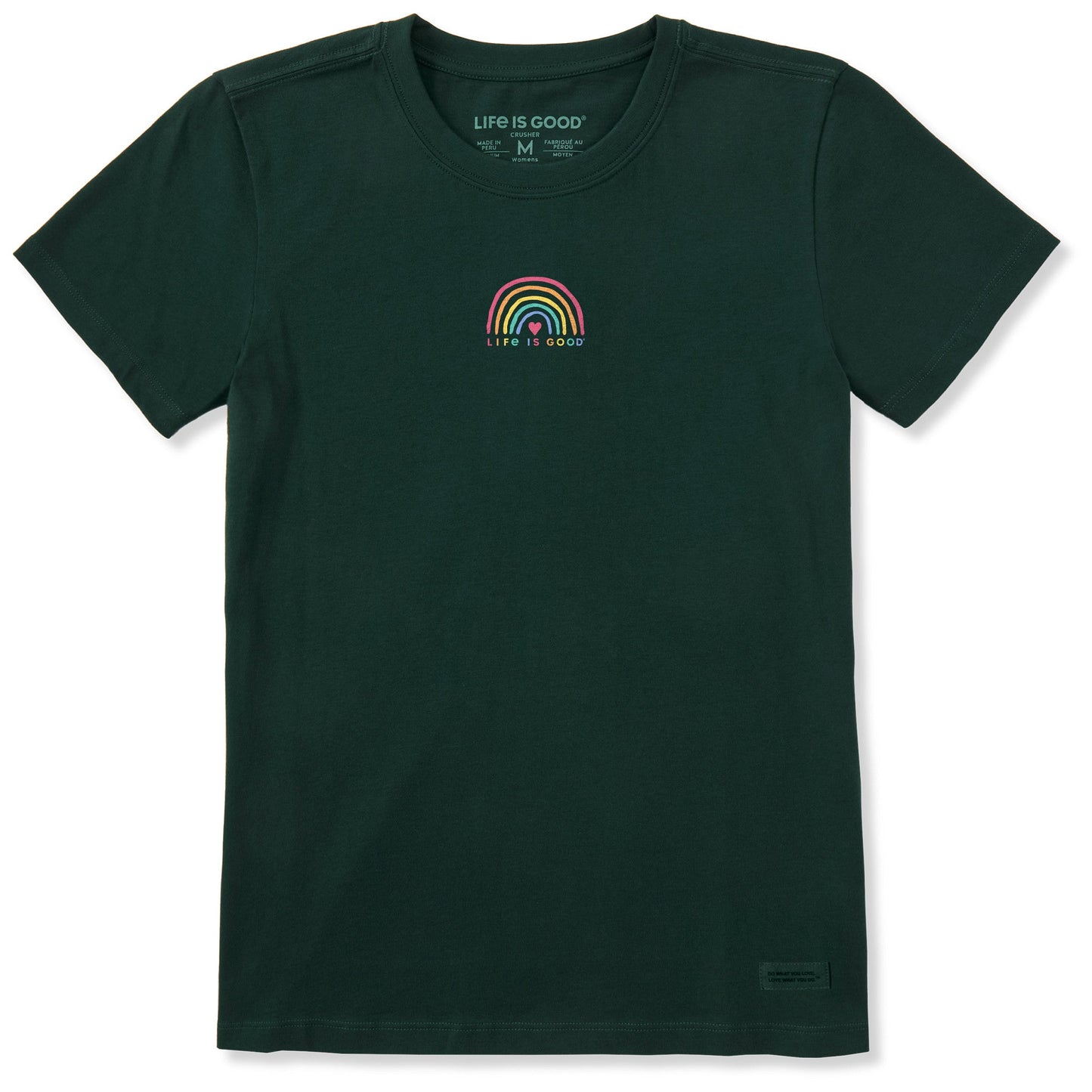 Women's Simple Rainbow Heart Short Sleeve Crusher Tee