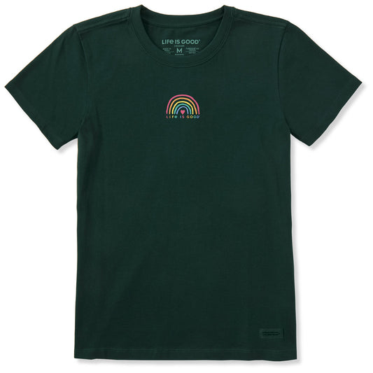 Women's Simple Rainbow Heart Short Sleeve Crusher Tee