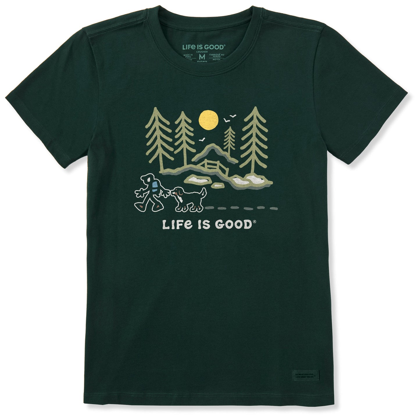 Women's Bernese Hiking Through the Woods Short Sleeve Crusher Tee